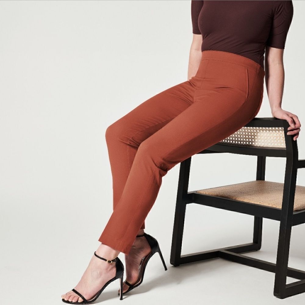 Spanx On The Go Ankle Slim Stretch Cropped Pant Bronzed Glow FLAWS - Picture 12 of 13